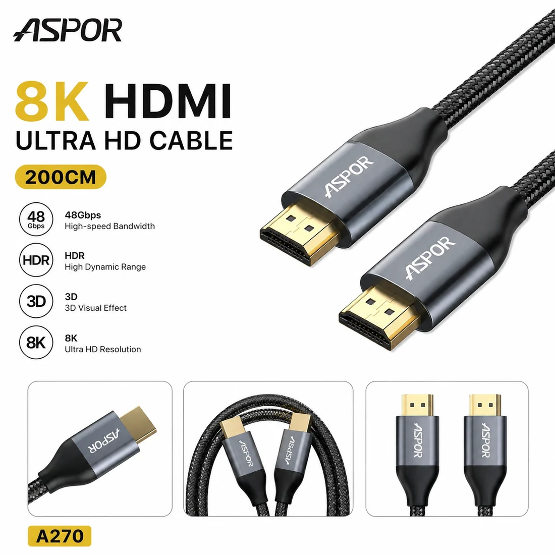 Aspor A270 HDMI to HDMI Cable