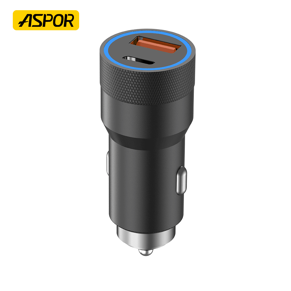 Aspor A909 Aluminum Alloy Car Charger (38W)